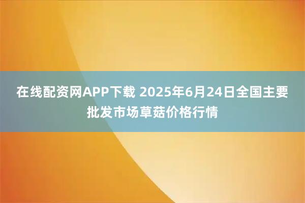 在线配资网APP下载 2025年6月24日全国主要批发市场草菇价格行情