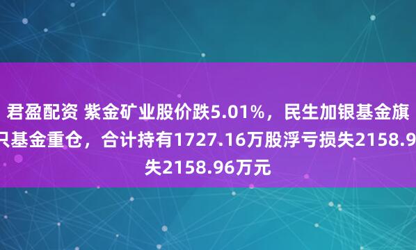 君盈配资 紫金矿业股价跌5.01%,民生加银基金旗下16只基金重仓,合计持有1727.16万股浮亏损失2158.96万元